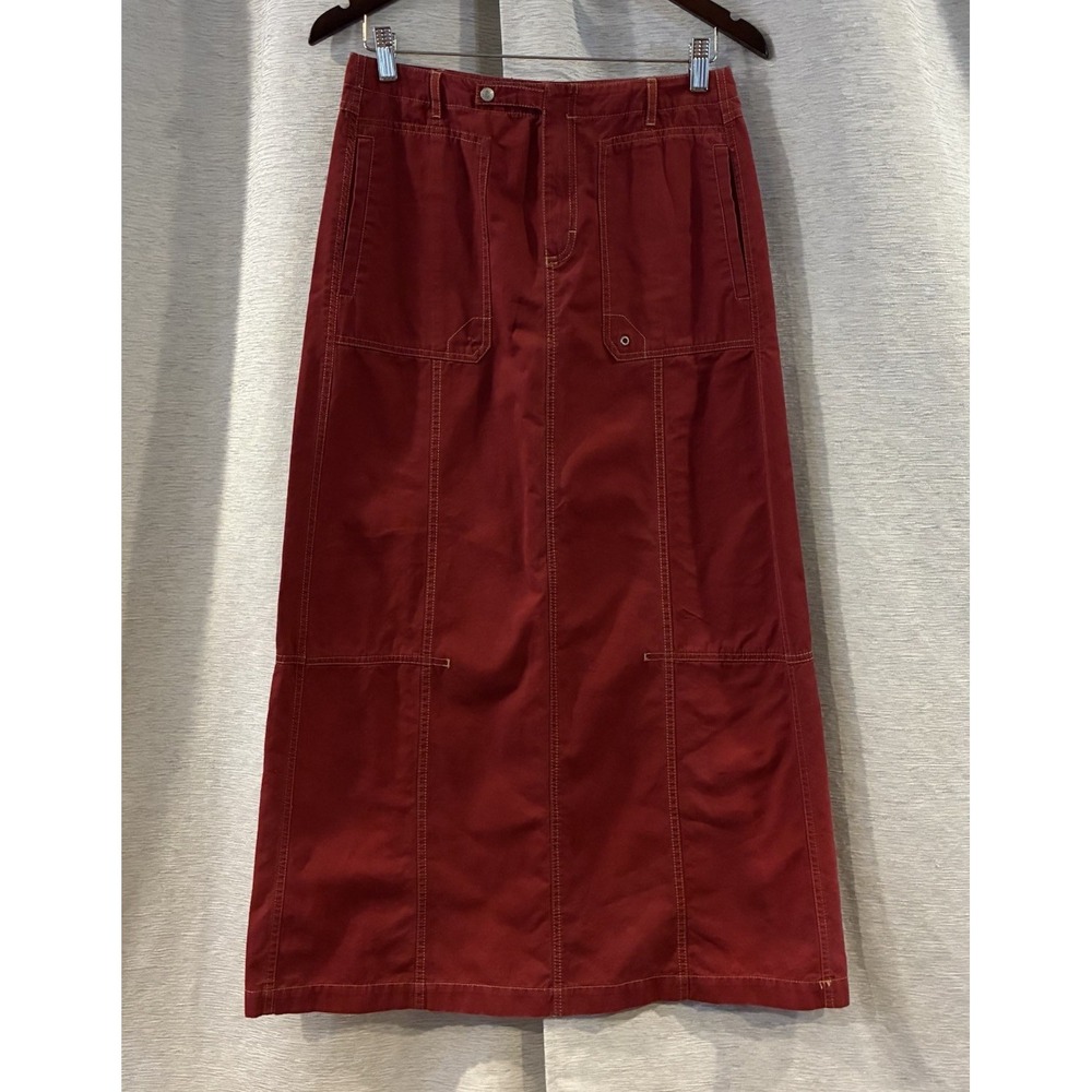 Vintage Oilily Red Maxi Skirt Women 38 Boho Western Festival Cotton Long Skirt